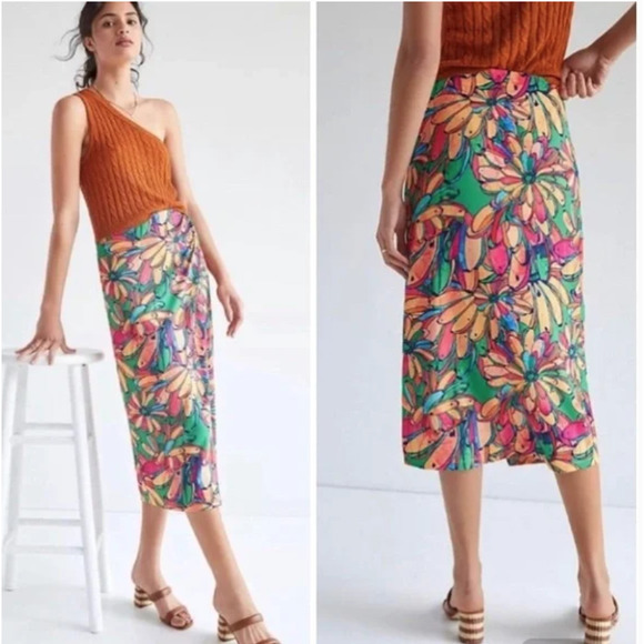 Anthropologie Farm Rio Getaway Midi Skirt XS NWT